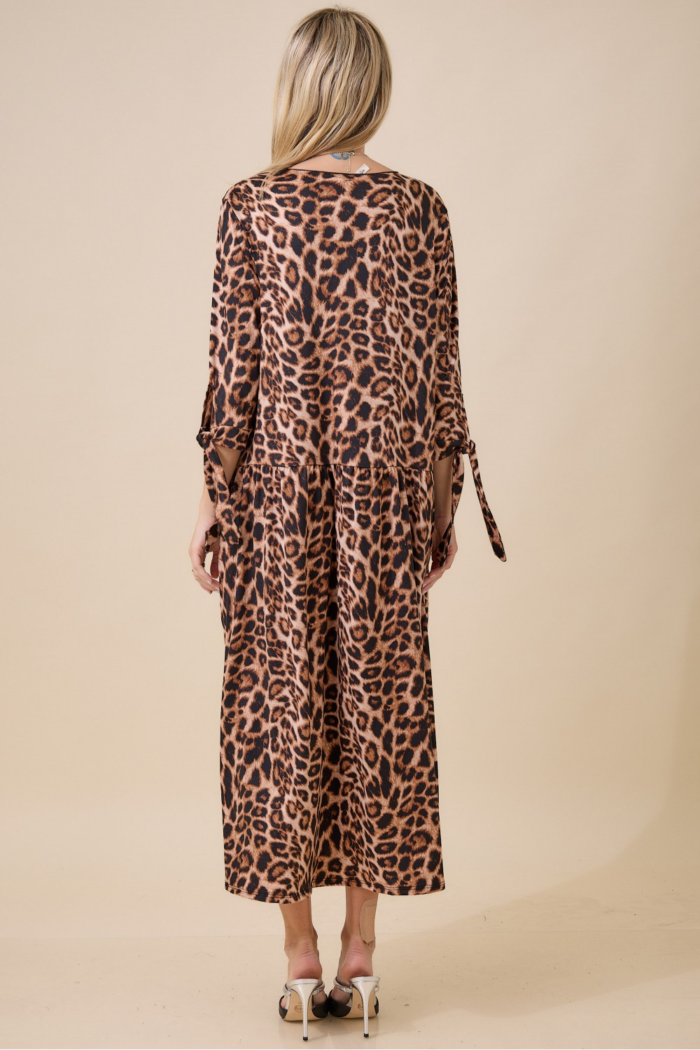 Plus Elegant Animal Print Midi-Dress