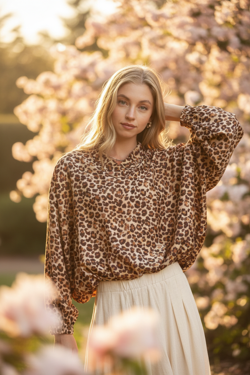 Bold Leopard Print Cropped Top