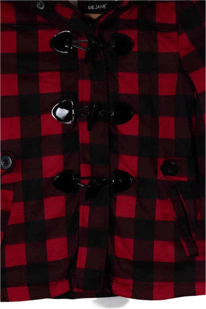 Kid's Plaid Faux Fur Hoodie