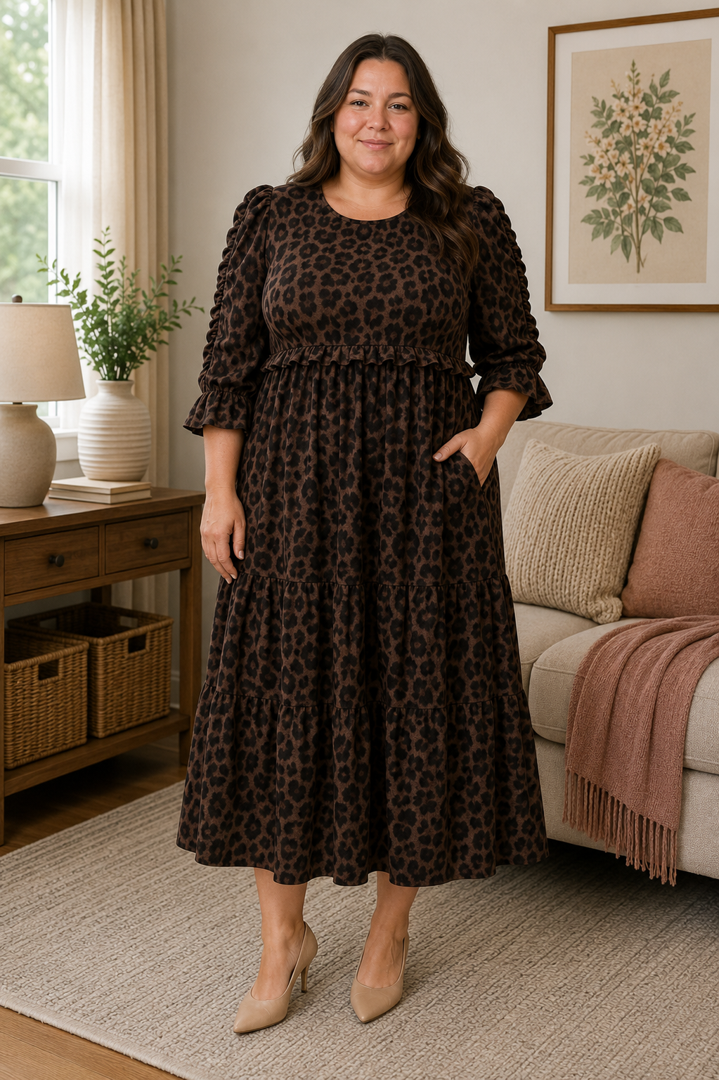 Leopard Grace Midi Dress