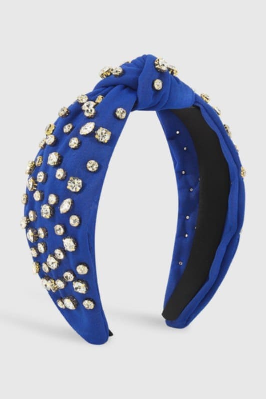 Royal Blue Rhinestone Knotted headband
