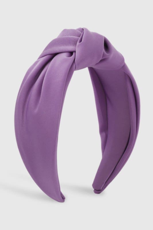 Lavender Satin Knotted Headband
