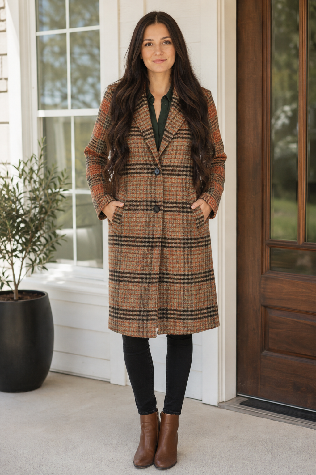 Mixed Media Long Coat