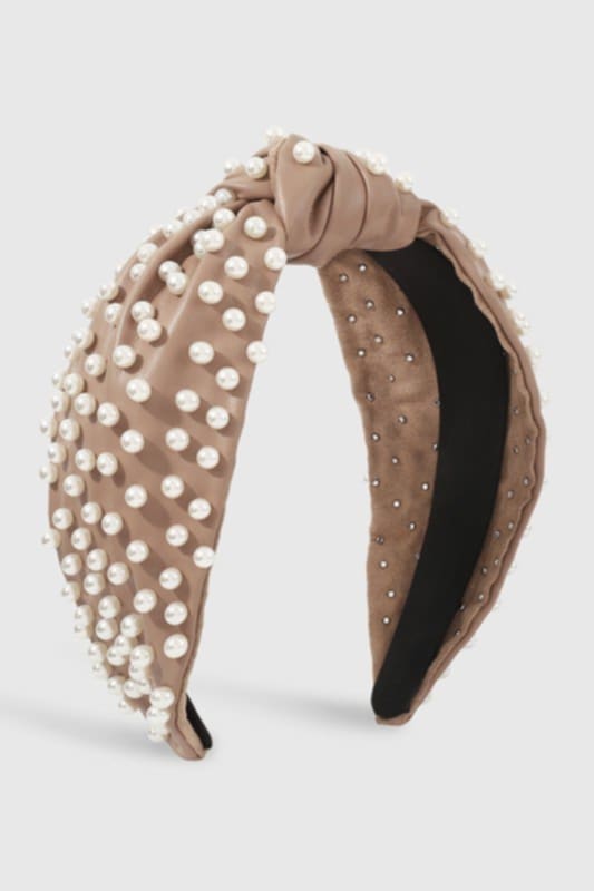 Brown Leather Knotted Headband