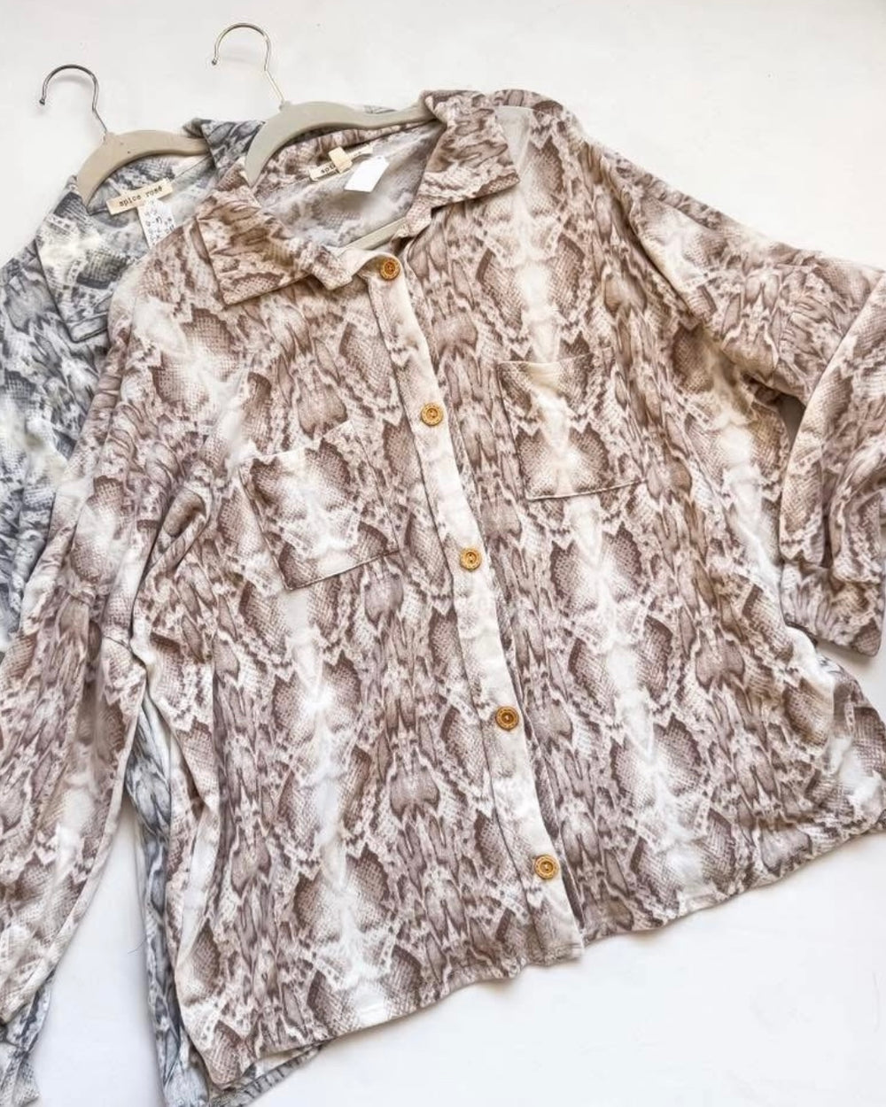 Snake Print Fleece Shacket Top