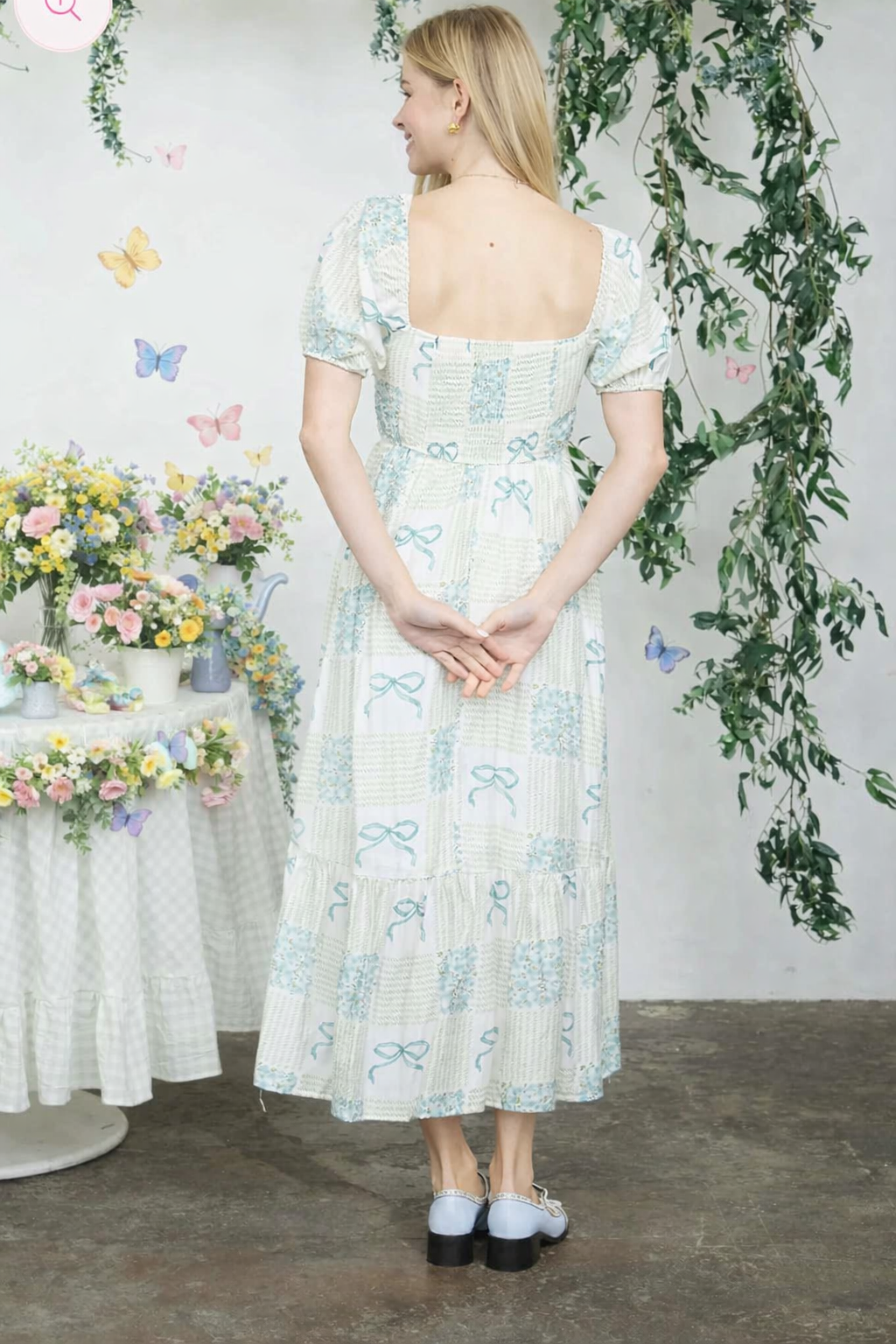 Block Bow Maxi Dress