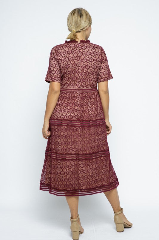 Bri•Lace Banded Midi Dress