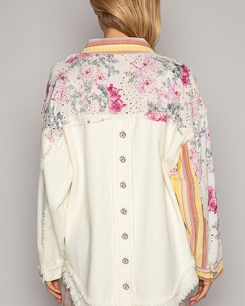 Multi colored floral Lace Jacket 