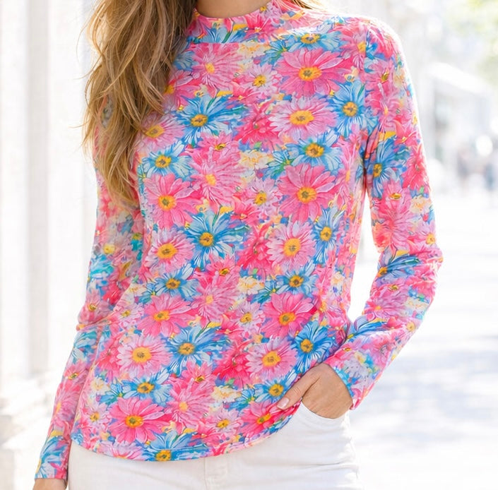 Floral Mesh Top