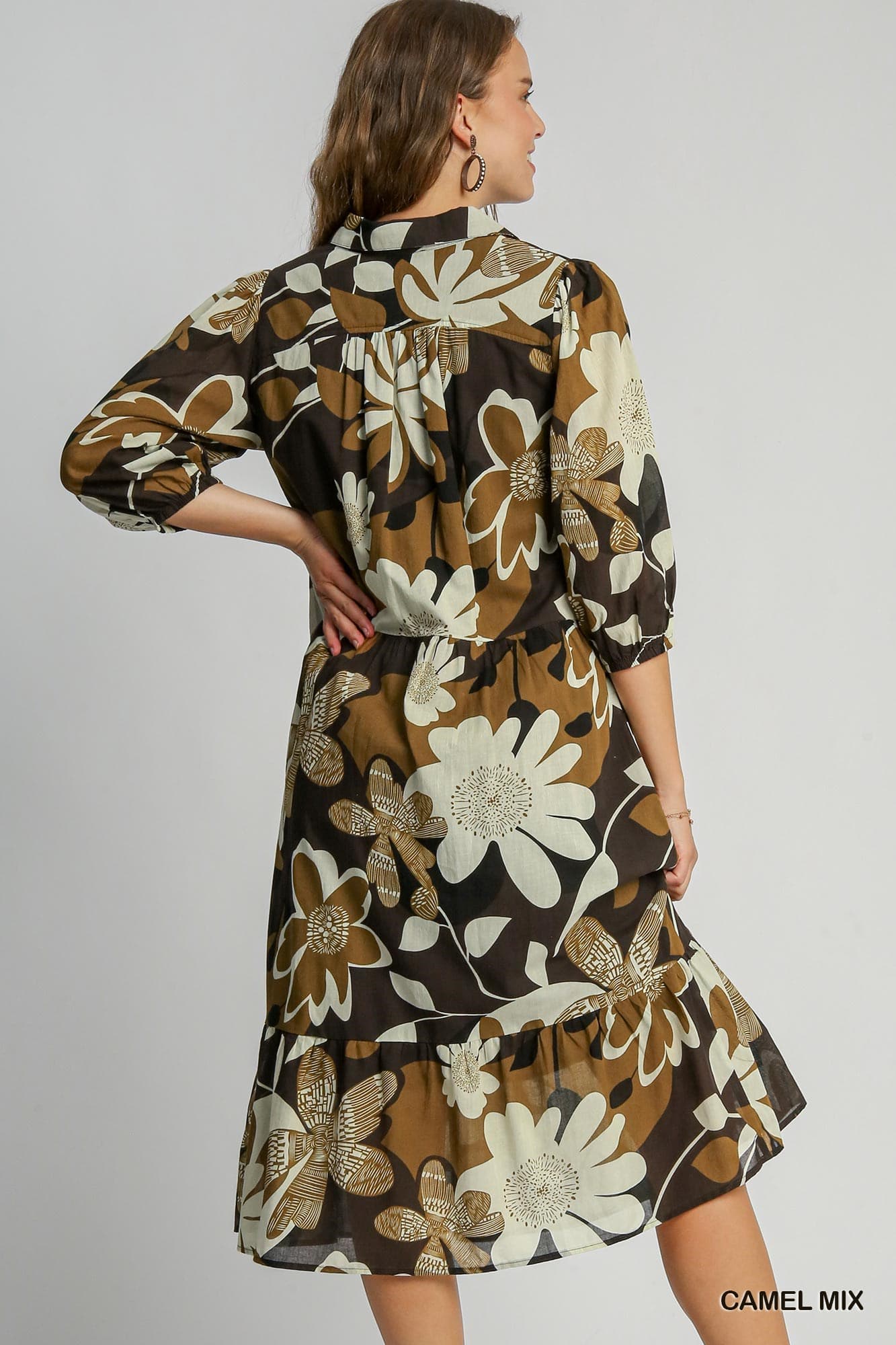 Fall Floral Midi Dress