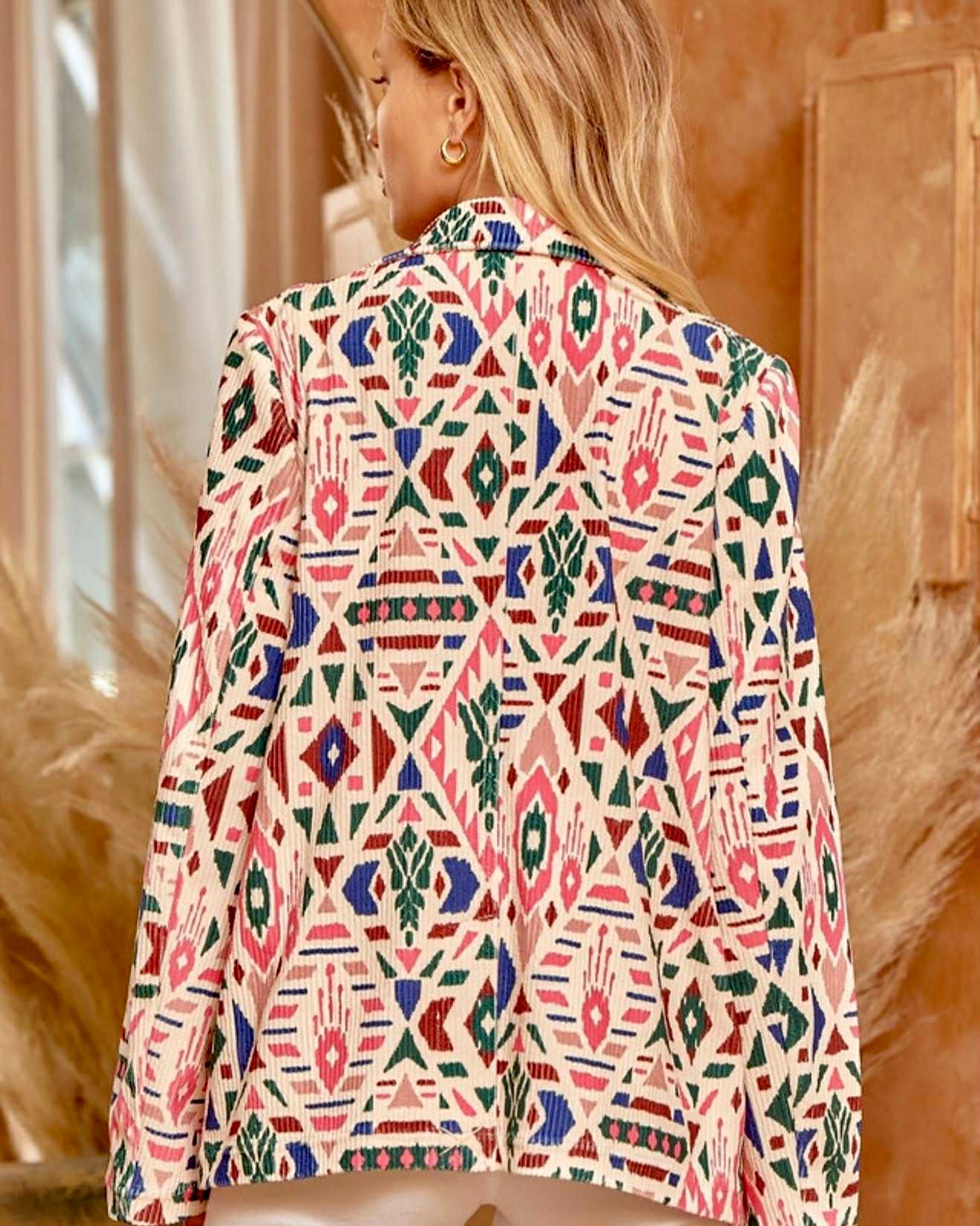 Aztec Multicolor Corduroy Shacket
