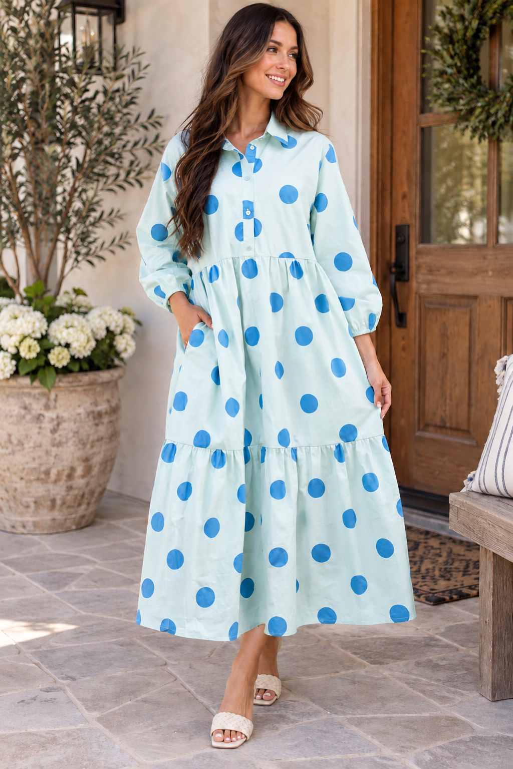 Sweet Sky Polka Dot Dress