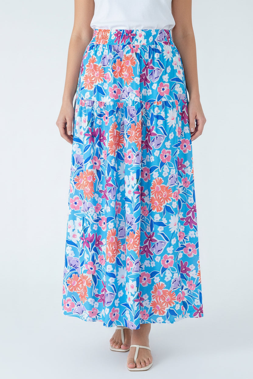 Floral Wrap Maxi Skirt