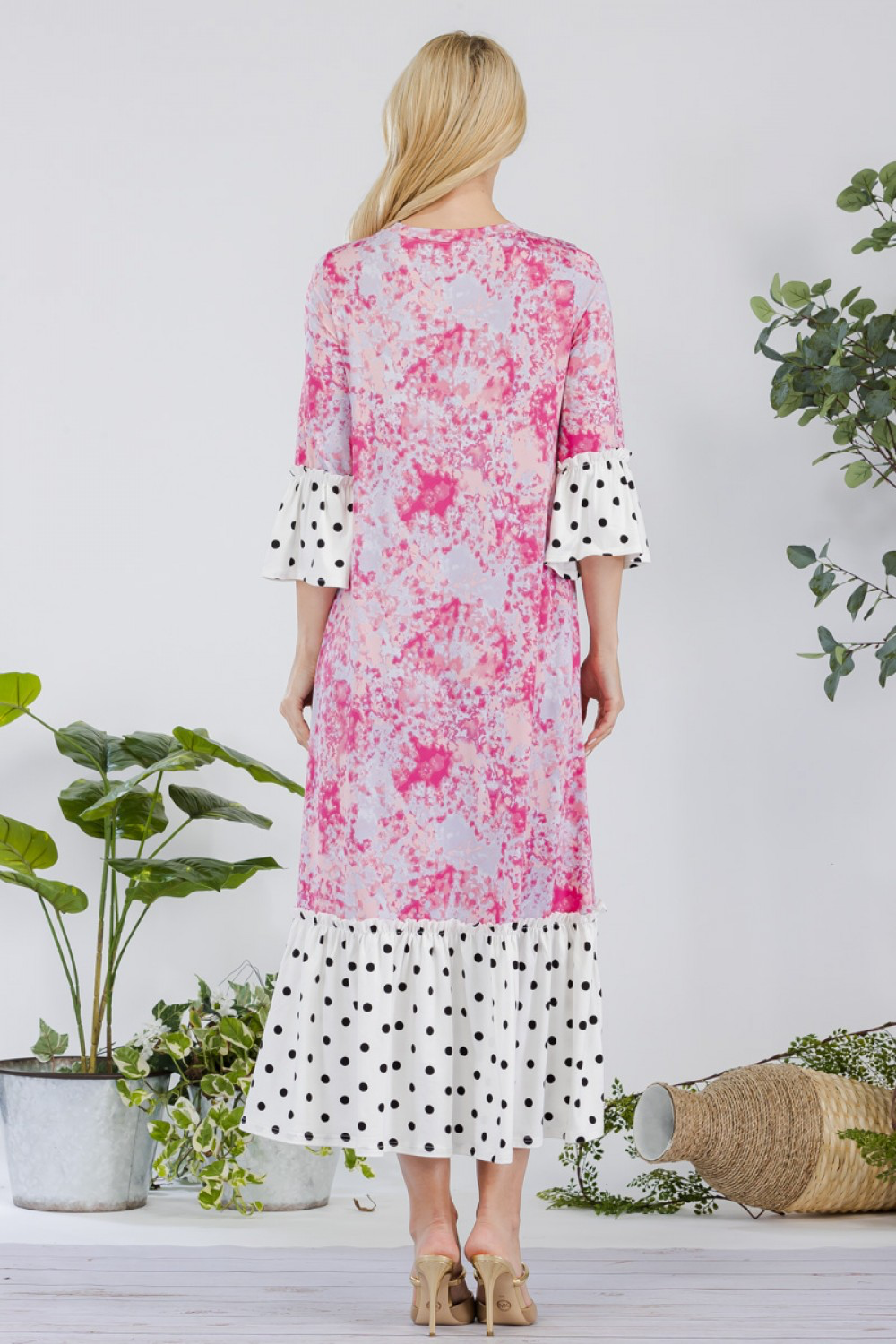 Pink/Ivory Polkadot Dress