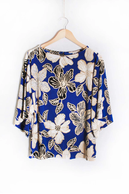 3/4 Sleeve Round Neck Floral Top