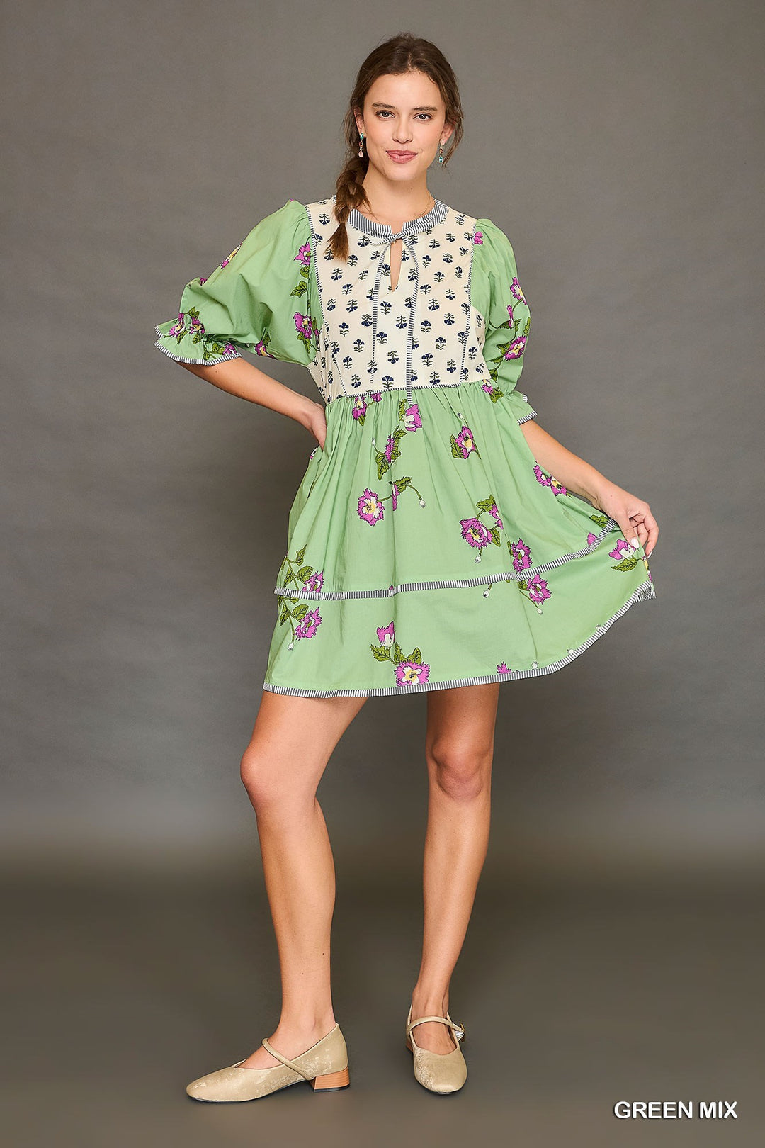 Spring is Calling Mixed Print Tunic