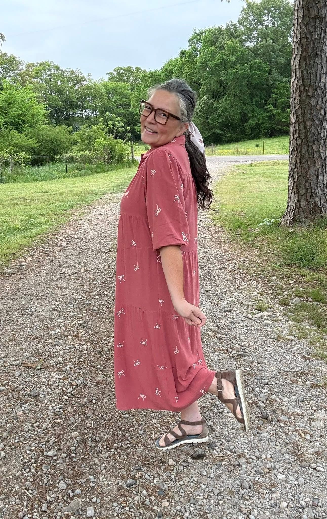 Gracelyn• Bow Mauve Maxi Dress