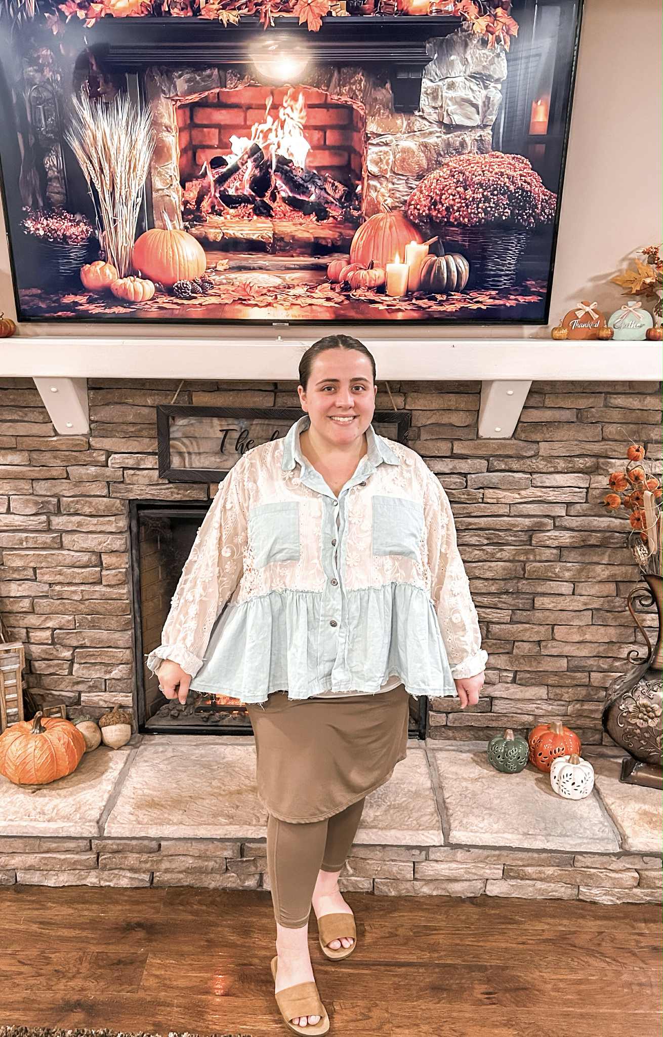 Light Denim& Lace Shirt Jacket