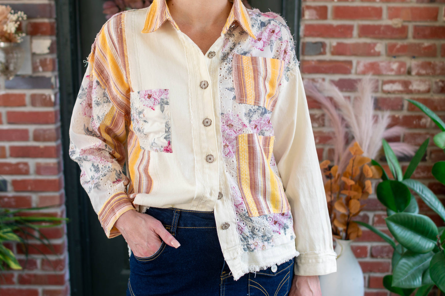 Multi colored floral Lace Jacket ￼