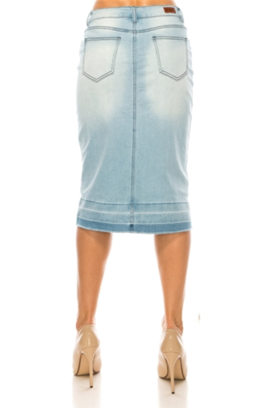 Light Wash Raw Hem Denim