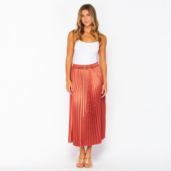 Melissa• Pleated Skirt Rose Gold