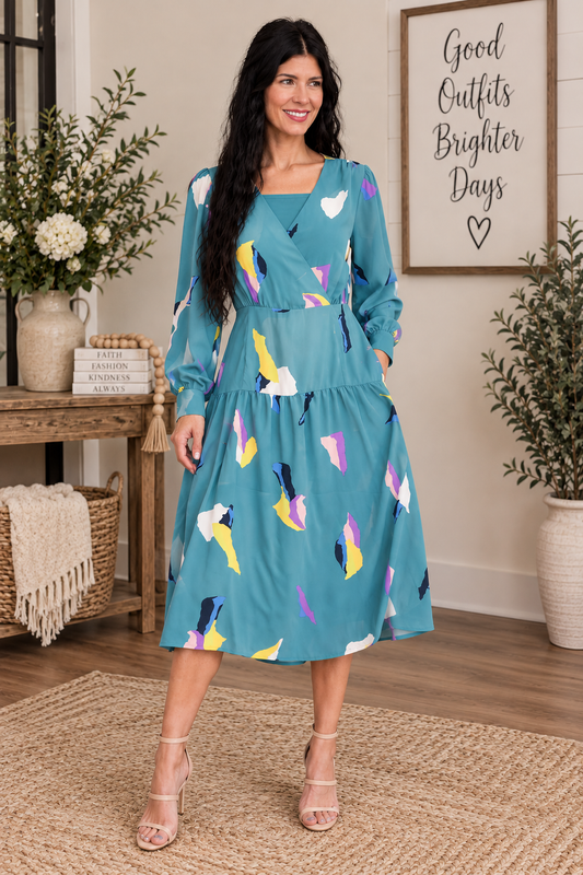 Meagan• Abstract Tiered Dress