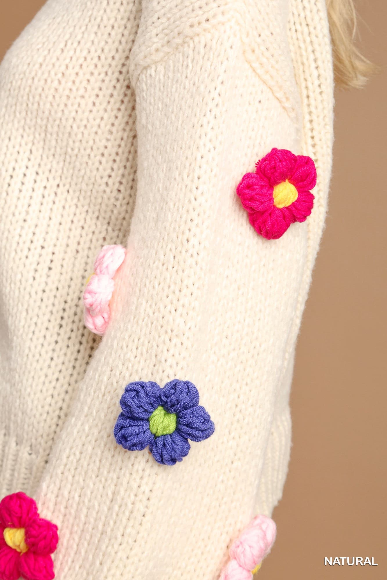 3D Floral Knit Pullover Sweater
