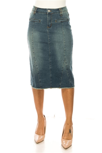 Kellie• Light Wash Denim Skirt