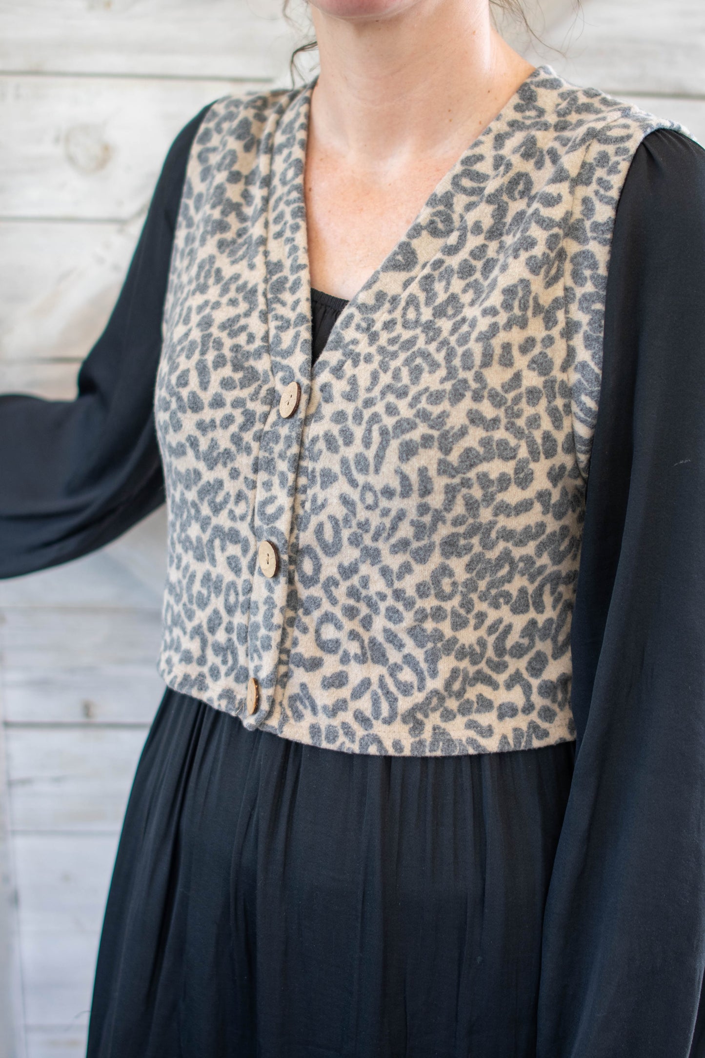 Leopard Print layering Vest