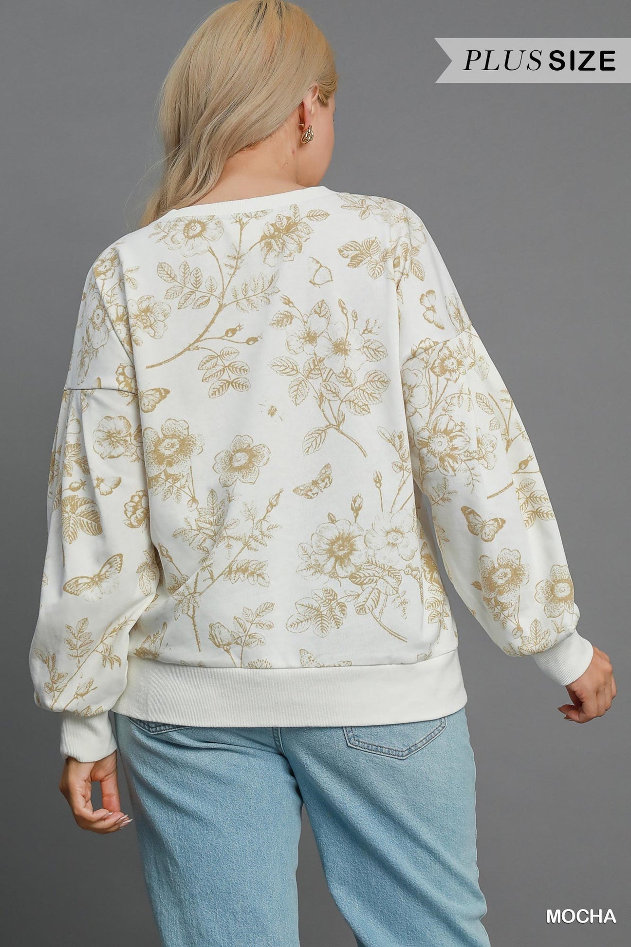 Gold Floral Butterfly Pullover