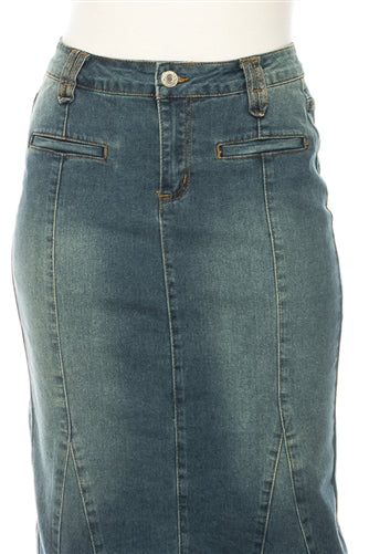 Kellie• Light Wash Denim Skirt