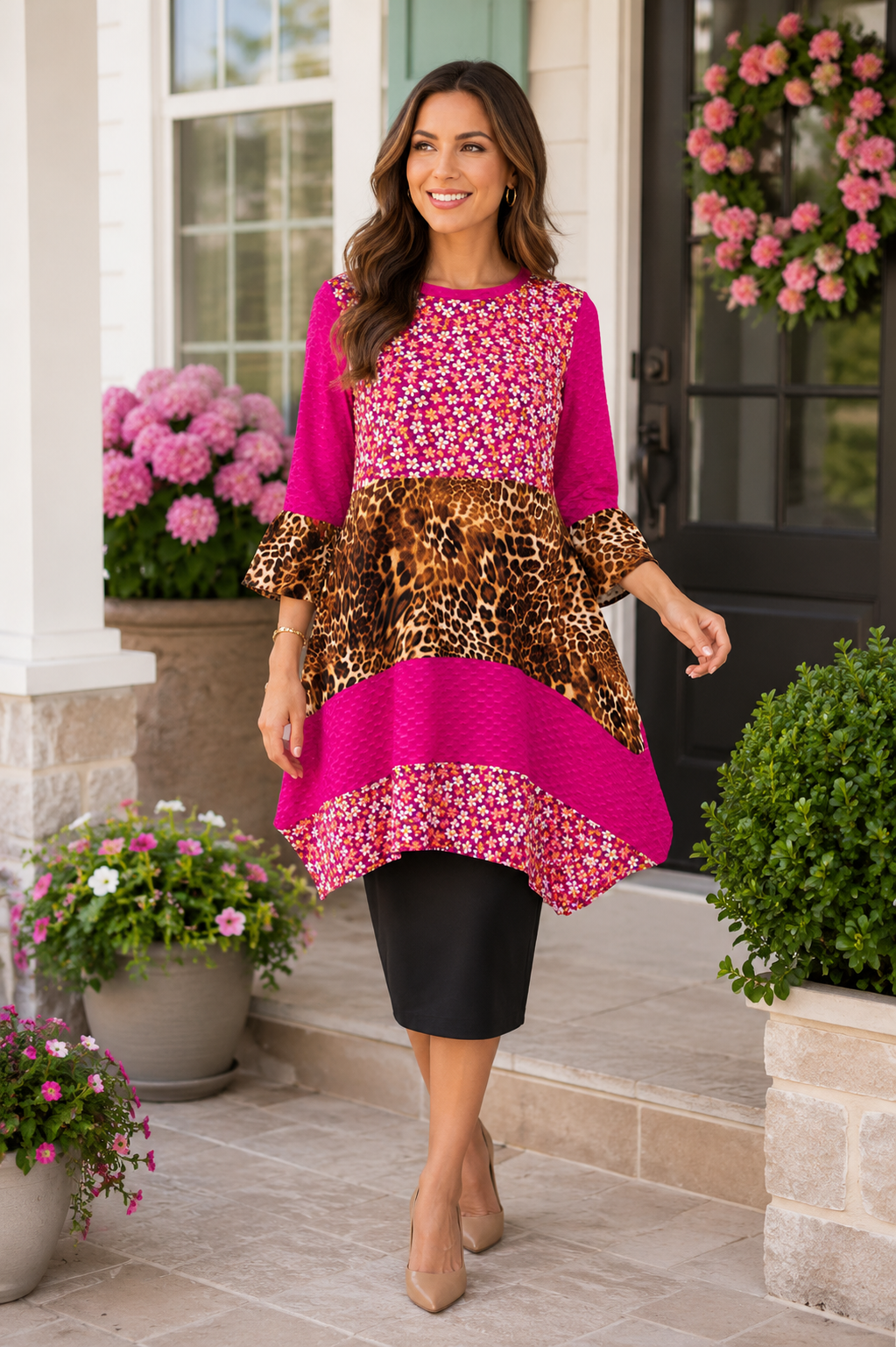 Pink Petals & Prints Tunic