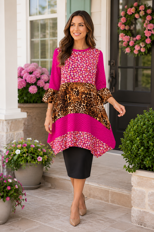 Pink Petals & Prints Tunic
