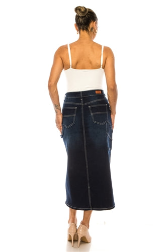 Denim Midi utility skirt