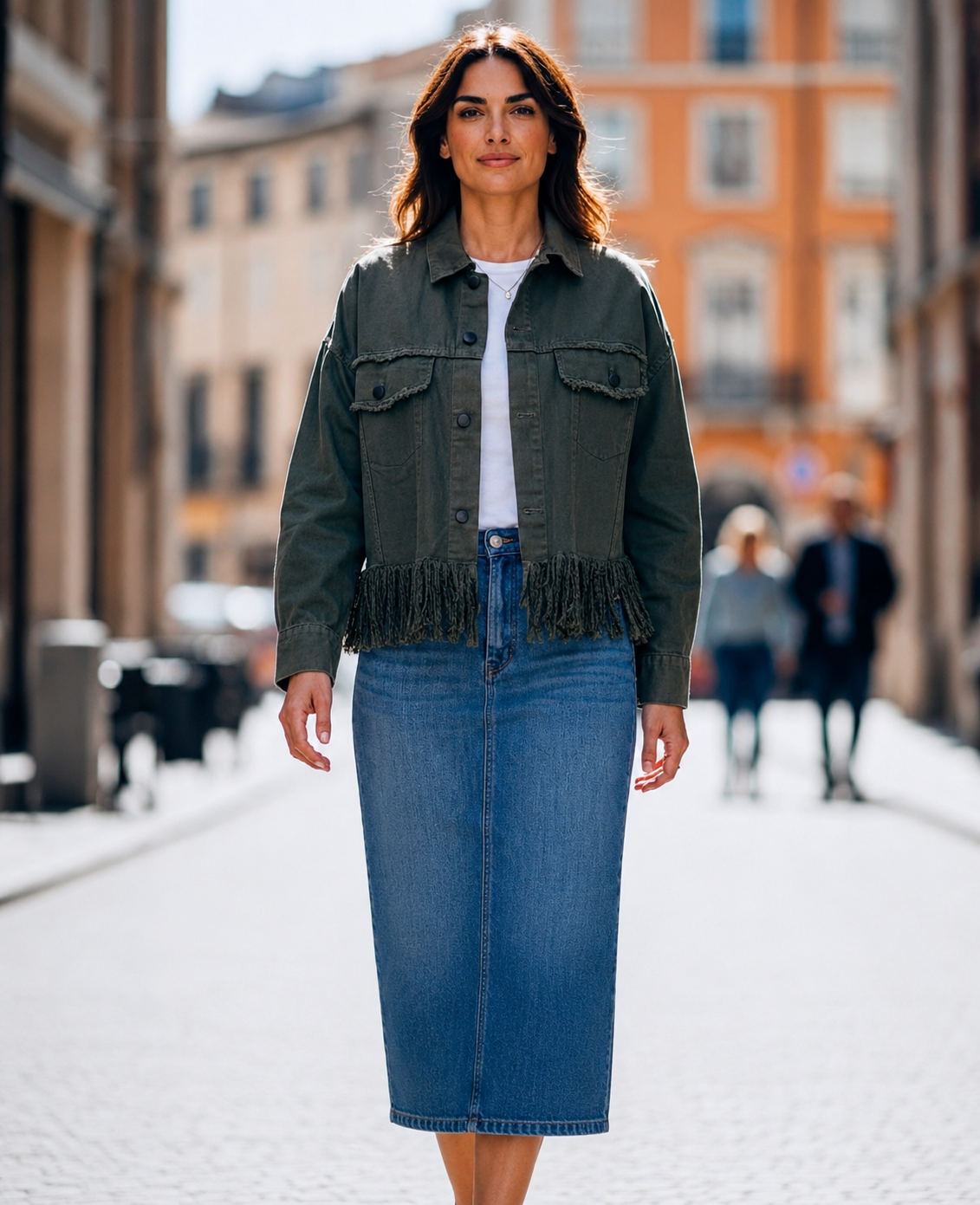 Black Frayed Fringed Denim Jacket
