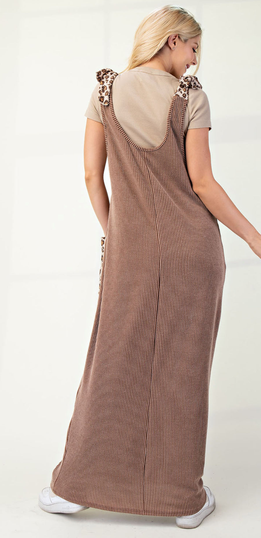 Animal Print long Overall Dress