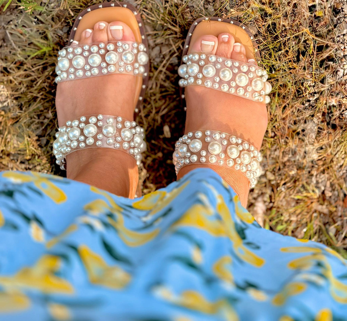 Corky's Clear with Pearls Mamma Mia Sandals