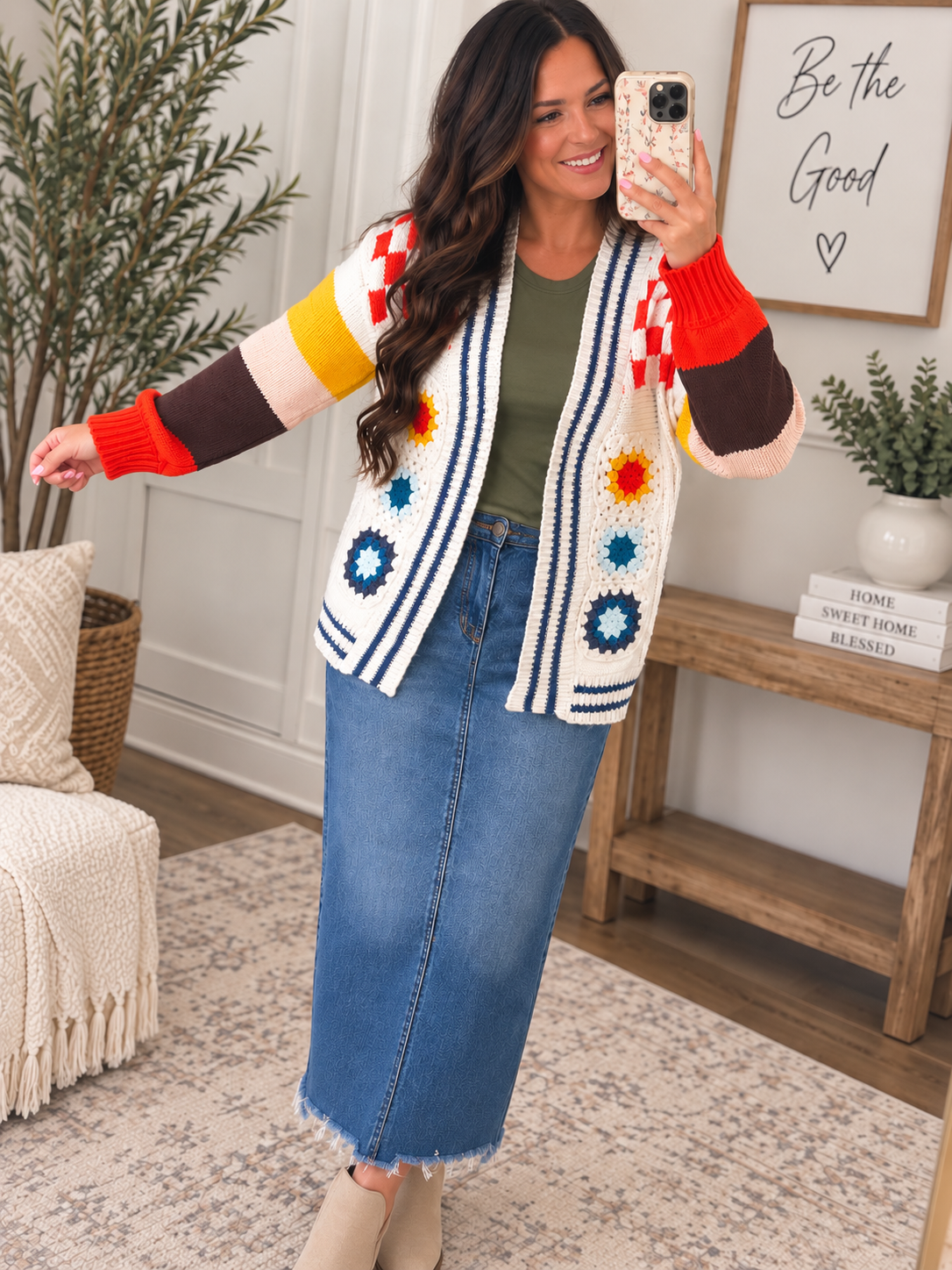 Harvest Bloom Colorblock Cardigan