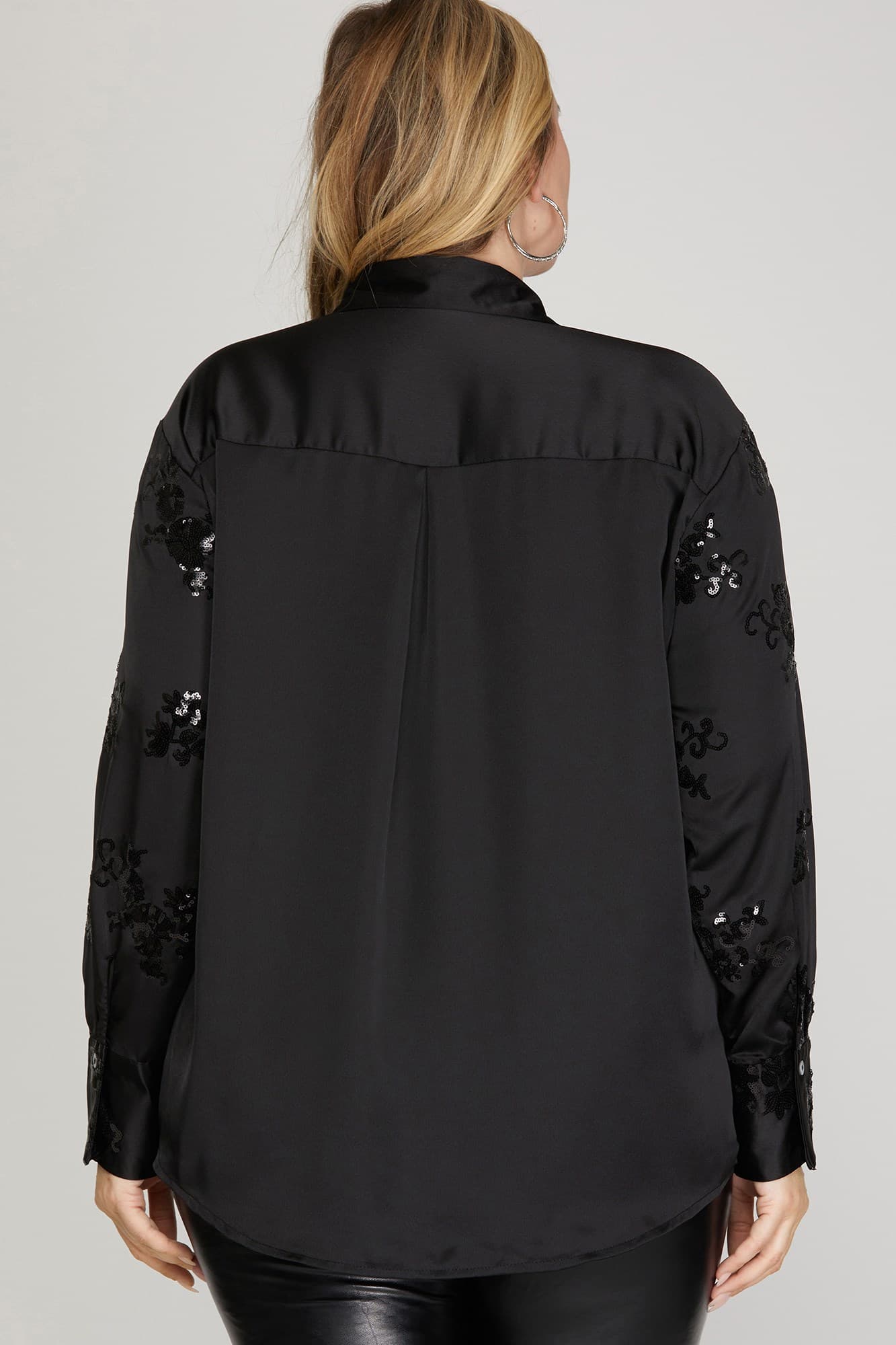 Nanette Lepore Sequin Satin Shirt