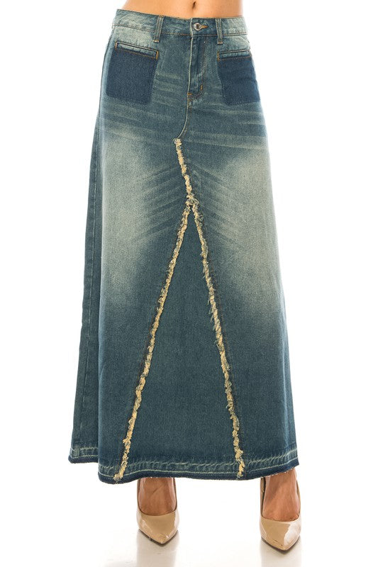 The Journey Maxi Denim Skirt