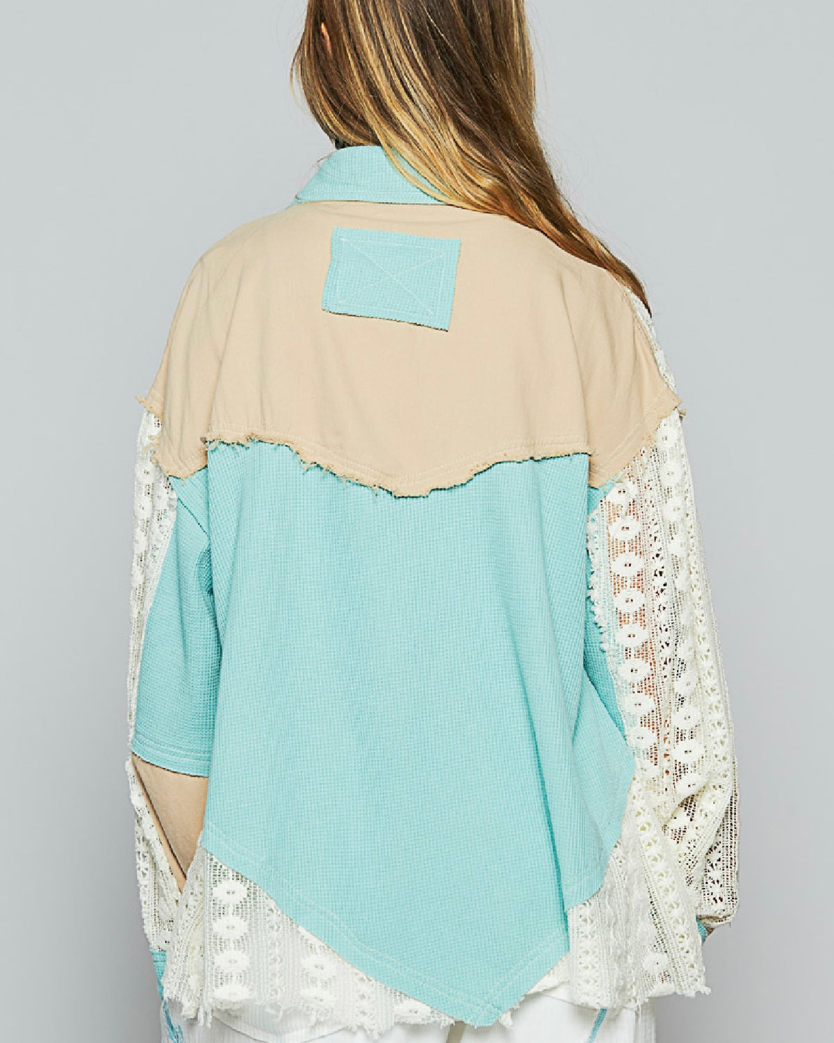Aqua Boho Fray Edge Layering
Shacket