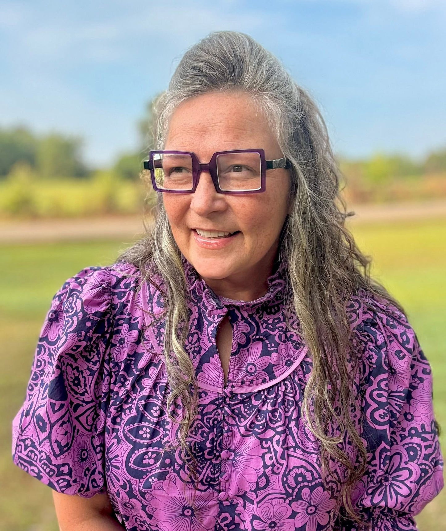 Purple Floral Elements Top