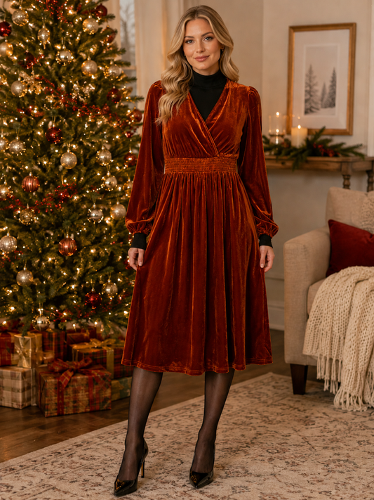 Wrapped in Velvet Dress