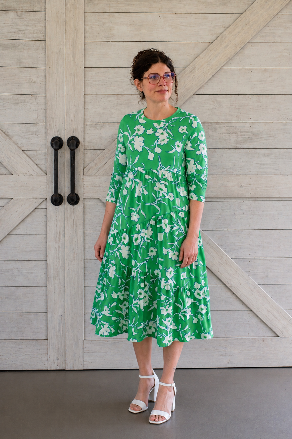 Green• Floral Midi Dress