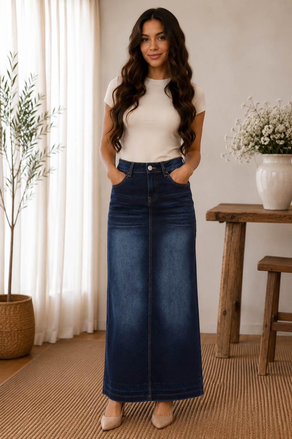 The Heritage Maxi Denim Skirt