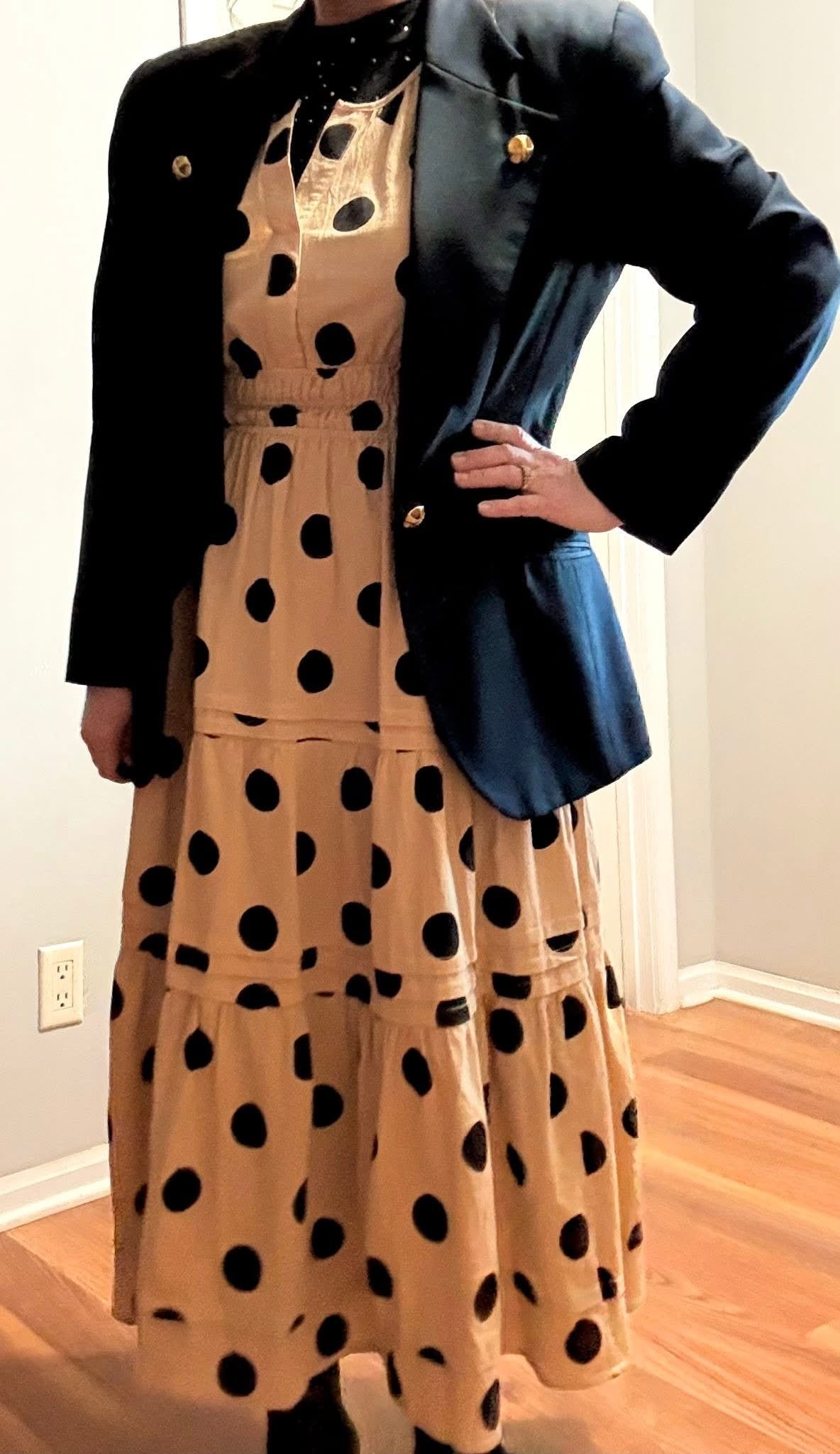 Latte• Polkadot Tiered Maxi ￼