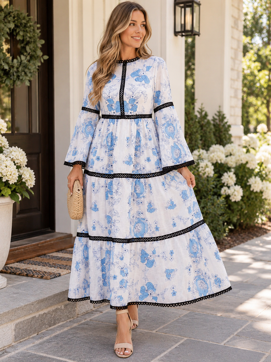 The Aqua Bloom Maxi Dress
