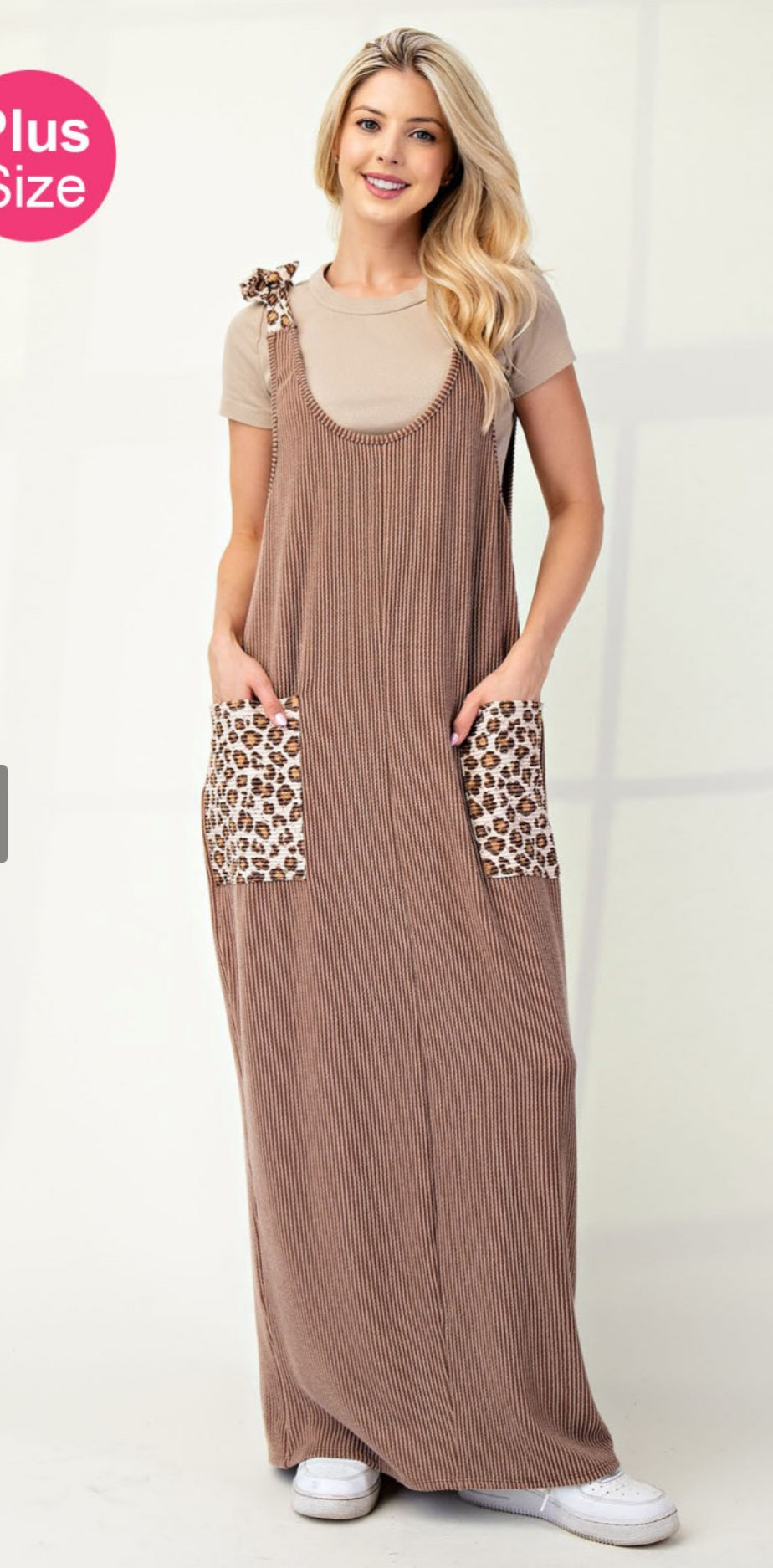 Animal Print long Overall Dress