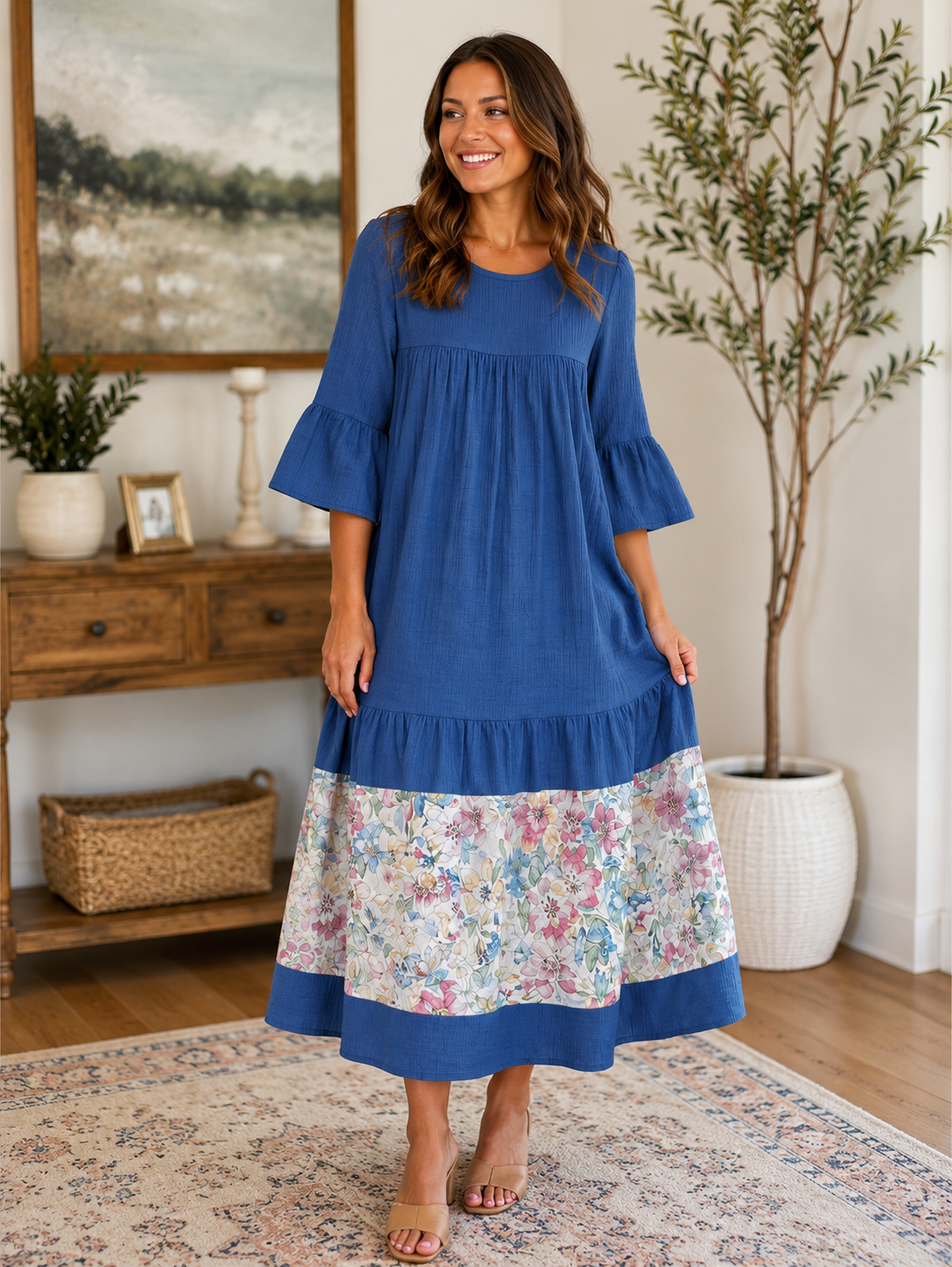 Coastal Bloom Tiered Dress