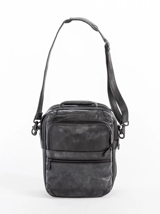 Classic Black Multi-Pocket Messenger Bag